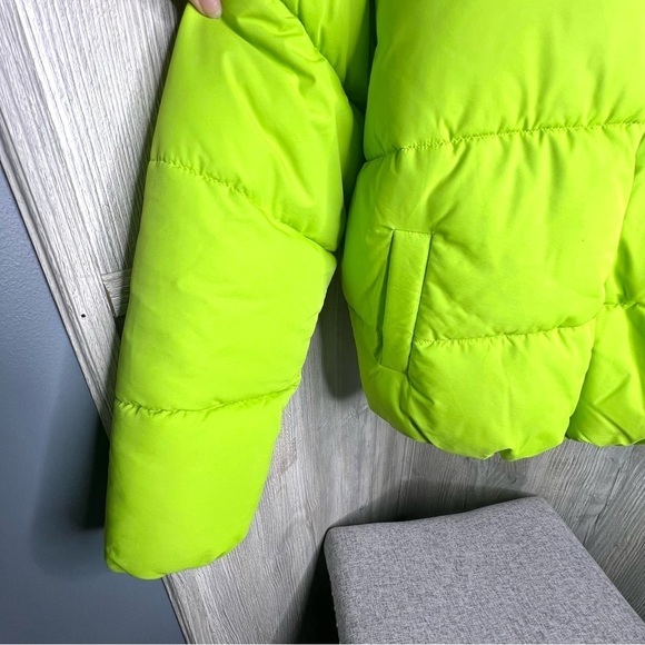 Urban Outfitters Duckie Puffer Jacket Neon Green - Picture 5 of 6